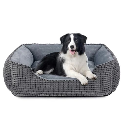 Joejoy Washable Dog Bed, Medium Dogs, Orthopaedic Dog Cushion, Fluffy Dog Basket, Washable Large Dogs, Pet Bed for Dogs and Cats (L)