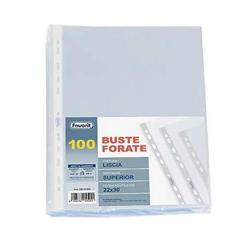 Limited offer: Favorit Perforated Envelopes, High Thickness, 22 x 30 cm, 100 Pieces, Transparent from 12.95 EUR to 11.90 EUR (save 8%)