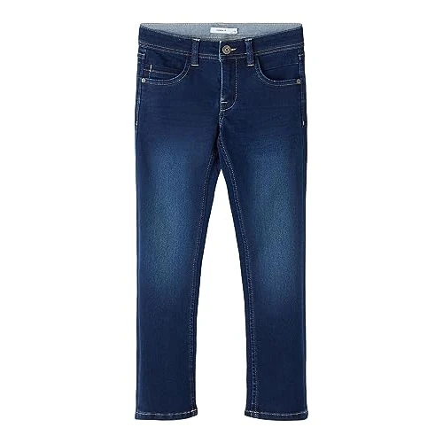 NAME IT Jungen Nkmsilas Dnmtax Pant Noos Hose, Dark Blue Denim, 134 EU