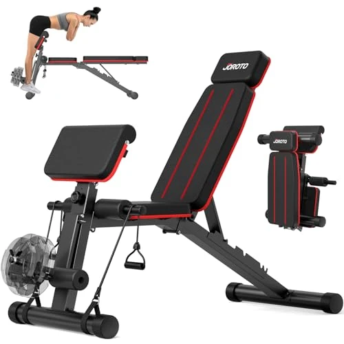 Offerta a tempo: JOROTO Panca per Pesi Regolabile, Panca da Allenamento Pieghevole, Panche per Allenamento della Forza con Carico di 453KG per l'allenamento a Casa, Panca Romana per Manubri - 14% da 159.99 € a 137.17 €
