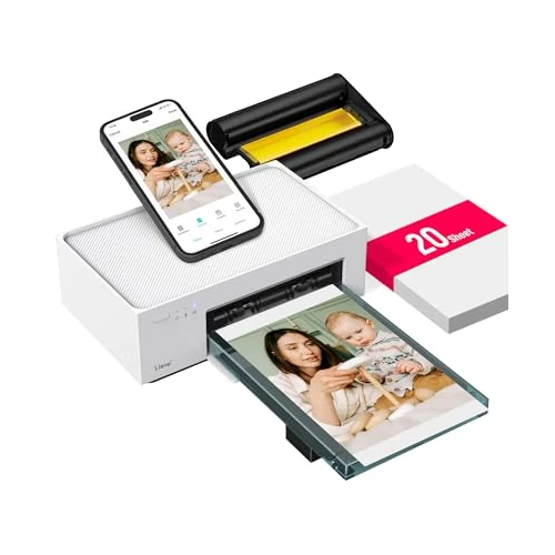 Liene Amber M100 drukarka fotograficzna smartfon, 10 x 15 z 20 papierami fotograficznymi/kartridżem, WiFi, telefon komórkowy, drukarka fotograficzna do iPhone'a/Android/PC, 300 DPI, drukarka