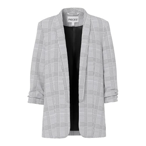 Offerta a tempo: Pieces Blazer da Donna, Black/AOP: Check, L - 24% da 49.99 € a 37.99 €