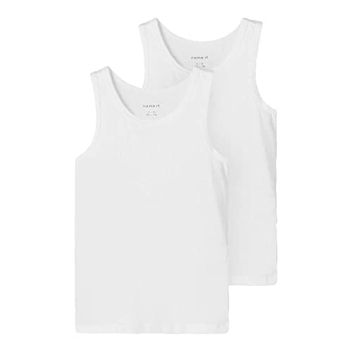 NAME IT Boy's Nkmtank Top 2P Noos Panties, Bright White, 122/128