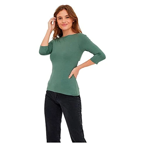 Limited offer: VERO MODA Women's Stretch top 3/4 Sleeve Basic Boat Neck Regular Fit Long Sleeve VMPANDA from 17.60 EUR to 17.60 EUR (save 0%)