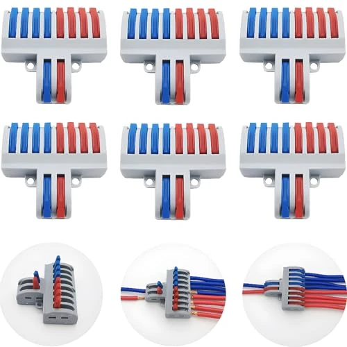 Offerta a tempo: CESFONJER SPL-82 Morsettiere Elettriche, Connettori Elettrici Rapid, 2 in 8 fuori Bilaterale Connettore Conduttore Compatto (6 pcs) - 0.00% da 12.99 € a 12.99 €