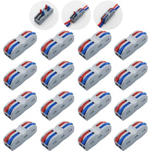 Oferta limitada: Conectores Electricos, CESFONJER SPL-2 Conector Cable, Conector Rápido Cables, borne cable conector muelle rápido (16 pcs) de 10.99 € a 10.99 € (ahorro 0.00%)