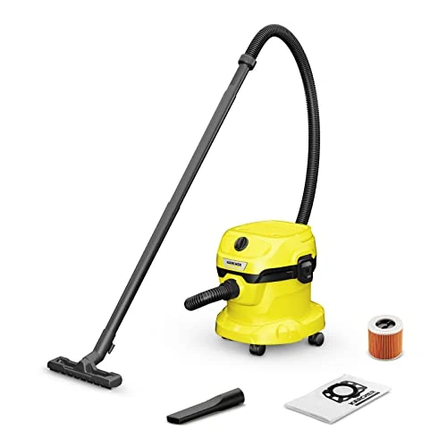 Oferta limitada: Kärcher, Aspirador en seco y húmedo WD 2 Plus V-12/4/18/C, Potencia 1000 W, Incluye Filtros y Boquilla para Suelo y Ranuras, Yellow/Black, Depósito de plástico 12 l, Manguera aspiración 1,8 m de 69.95 EUR a 69.95 EUR (ahorro 0%)