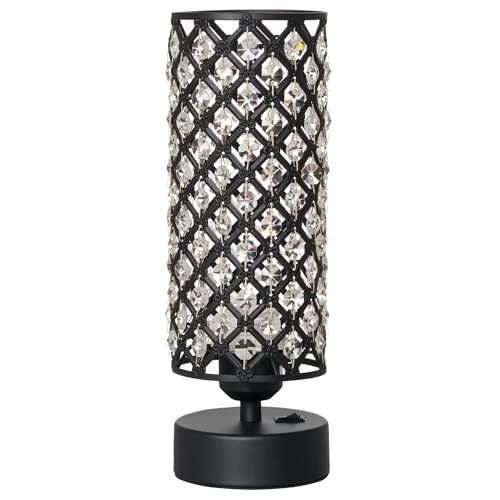 Offre limitee: HOMCOM Lampada da Tavolo con Paralume in Cristallo e 1 Porte USB, Intensità della Luce Regolabile Ф10.8 x 30cm, Nero de 31.90 EUR a 31.90 EUR (economie 0%)
