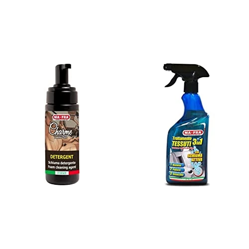 Offerta a tempo: Ma-Fra 1133173 Charme Detergente Schiuma Pelle, 150 ml & Trattamento Tessuti 3in1, Per gli interni auto e tappezzeria in tessuto o alcantara, 500 ml - 44% da 20.16 € a 11.20 €