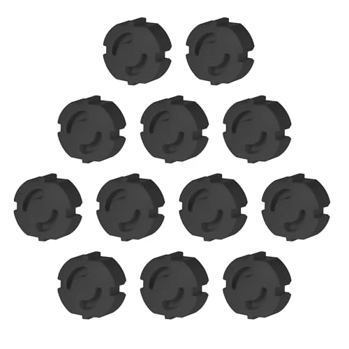 Offgridtec® Pack of 12 Child lock for socket protection, plug-in socket caps, black