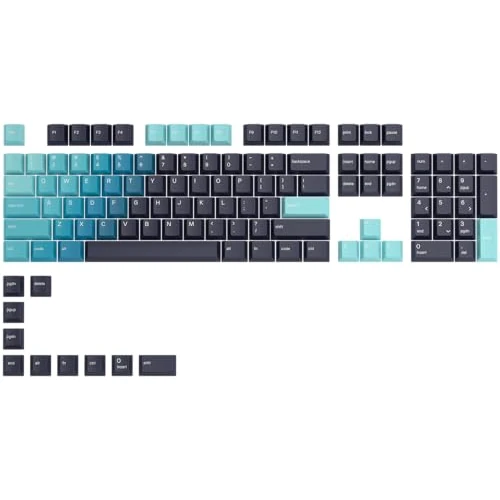 Glorious Gaming 114 capuchons de touches GPBT - Profil Cherry, PBT super durable, look spectaculaire, son supérieur, résiste à l’effacement, Dispositions : US - Celestial Ice