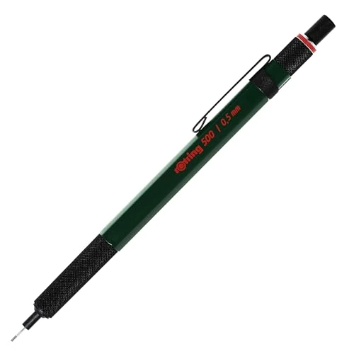 Limited-time offer: rOtring 500 Mechanical Pencil | 0.5mm HB Lead | Green hexagonal plastic barrel and non-slip textured metal grip from 9.88 GBP to 9.88 GBP (save 0%)