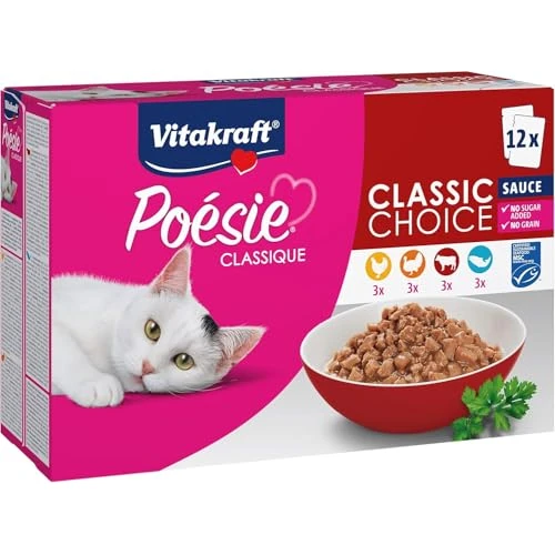 Vitakraft Poésie Classique Sauce MSC Wet Cat Food 1 Pack (12 x 85 g)