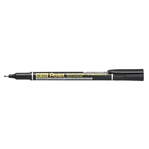 Pentel Ekstra drobny marker permanentny, czarny, 12 sztuk, NF450-A