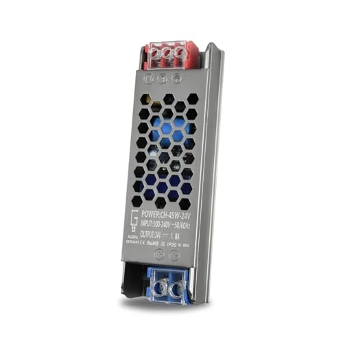 Offerta a tempo: NUOVA GERMANY Alimentatore Professionale 1.8A DC 24V Striscia Led Trasformatore Ampere Stabilizzato AC110/220V Ultra sottile (24V, 45W) - 0.00% da 12.99 € a 12.99 €