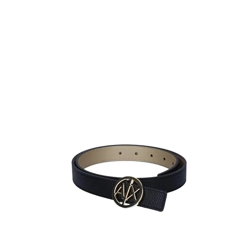 Limitiertes Angebot: Armani Exchange Damen Bicolor, Logo Buckle Belt, Black/Gold, XXL von 55.00 EUR auf 39.65 EUR (Spare 28%)