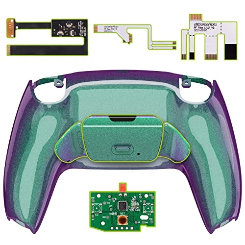 Offerta a tempo: eXtremeRate Chameleon Green Purple Back Paddles Programable RISE 2.0 Remap Kit for PS5 Controller BDM-010 020 Models, Upgrade Board & Redesigned Back Shell & Back Buttons Set for PS5 Controller - 0% da 23.62 € a 23.62 €