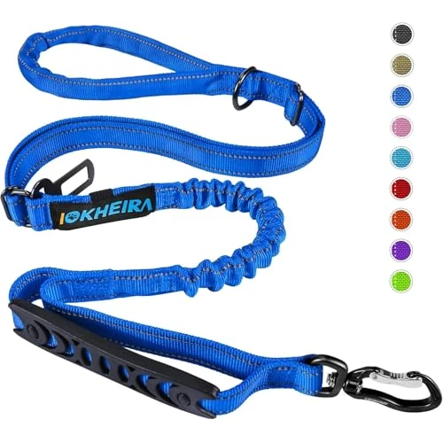 Offerta a tempo: IOKHEIRA Guinzaglio per cani, guinzaglio regolabile (1,2-1,5 m) con cintura di sicurezza per cani, comodo manico imbottito e fili riflettenti - 0.00% da 17.99 € a 17.99 €