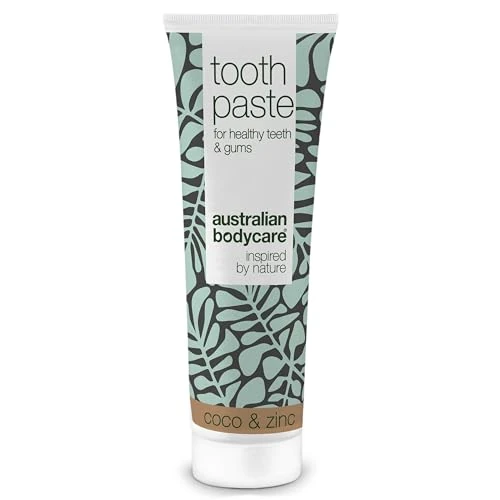 Pasta de dientes con aceite de árbol de té, coco y zinc - 75ml | Contrarresta las bacterias | Contra la placa dental | Cuidado diario de las encías | El aceite de coco da un efecto blanqueador natural