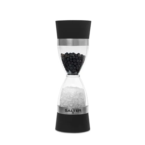 Offre limitée : Salter 7611 BKXRUP Moulin à sel et poivre mécanique 2 en 1, moulin à épices double face, grain réglable de fin à gros, moulin en céramique, design compact de 18.37 € à 18.37 € (0.00% de remise)