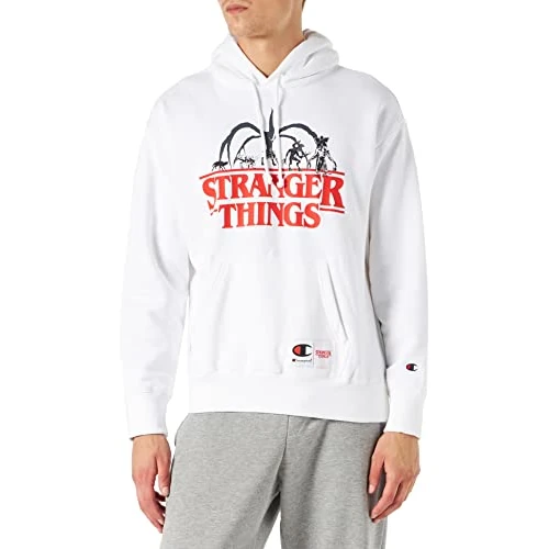 Champion X Stranger Things bluza z kapturem, Biały (Ww001), XL
