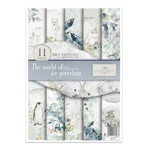 ITD Collection - Papier de riz créatif A4 Decoupage Rice Paper Sheet 29,7 x 21 cm Technique de découpage multicolore (RP027) - HS code 48021000