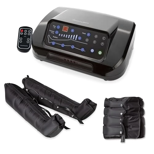 Zeitlich begrenztes Angebot: Dinamicamed Lymphdrainage Gerät Beine für Zuhause (PRO 4.0 Digital) | Professionelles Beinmassagegerät zur Lymphmassage mit 4 Luftkammern, 2 Beinmanschetten XL und Bauchgurt - 6 Massageprogramme von 489.00 € auf 489.00 € (0.00