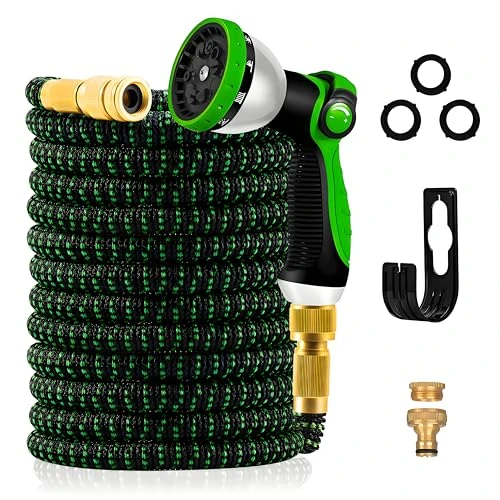 Offerta a tempo: Yofidra Tubo da Giardino Estensibile 30m, Lattice 3 Strati + Tessuto 3450D, Connettori Metallici 3/4"-1/2", 10 Modalità Spruzzo, Antigroviglio, Tubo Acqua Giardino per Irrigazione/Lavaggio - 5% da 44.99 € a 42.74 €