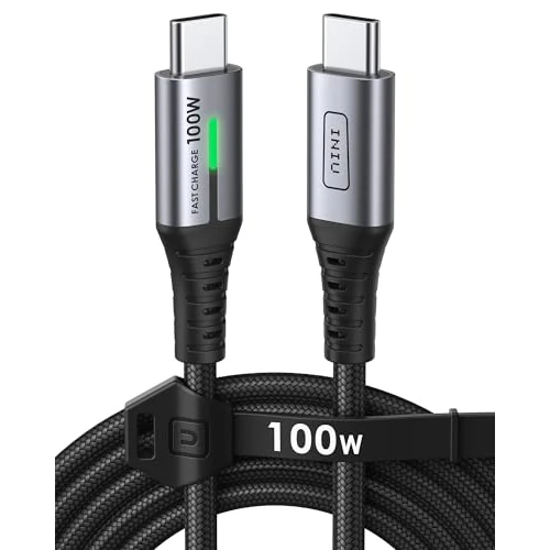 Offre limitée : INIU Câble USB C, 2m 100W 5A Charge Rapide, PD 3.0 QC 4.0 Câble USBC vers USB C Nylon Tressé pour iPhone 17 16 15 Pro Max, Samsung Galaxy S25 S24 Ultra, iPad MacBook Air, Pixel 9 Xiaomi Switch PS5 etc de 6.99 EUR à 6.64 EUR (remise 5%)
