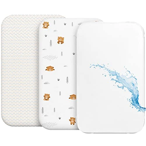 Oferta limitada: 2 Sabanas Minicuna + 1 cubrecolchon para minicunas para Bebes Impermeable elástico - Lote de 3 Ropa de Cuna - Talla 50x83cm - Compatible con cunas, colchon - Niño y Niña - Diseño Ositos de 24.99 € a 23.74 € (ahorro 5%)