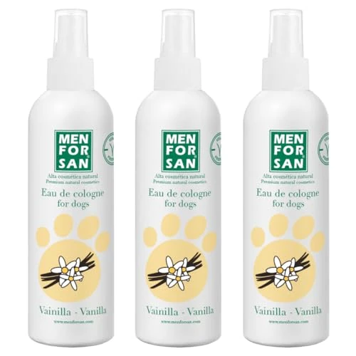 Oferta limitada: MENFORSAN Agua de colonia para perros, Vainilla, Transparente, 125 ml (Paquete de 3) de 11.59 EUR a 7.27 EUR (ahorro 37%)