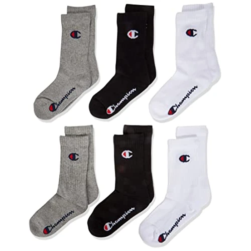 Offre limitée : Champion Socks Basics 6pk Crew Socks Protège-Bas & Socquettes Mixte enfant (lot de 6) de 14.07 EUR à 12.80 EUR (remise 9.8%)
