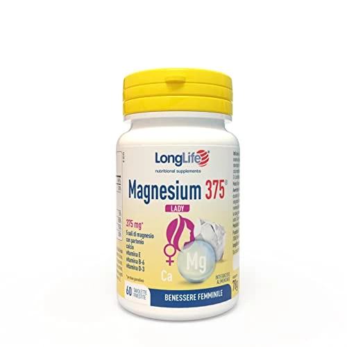 Offerta a tempo: LongLife Magnesium 375® Lady | Disturbi mestruali e menopausa | 5 sali di magnesio ad alta biodisponibilità | Estratto di partenio, calcio, vitamine E, B6 e vitamina d 3 | Senza glutine e doping free - 0% da 15.58 € a 15.58 €