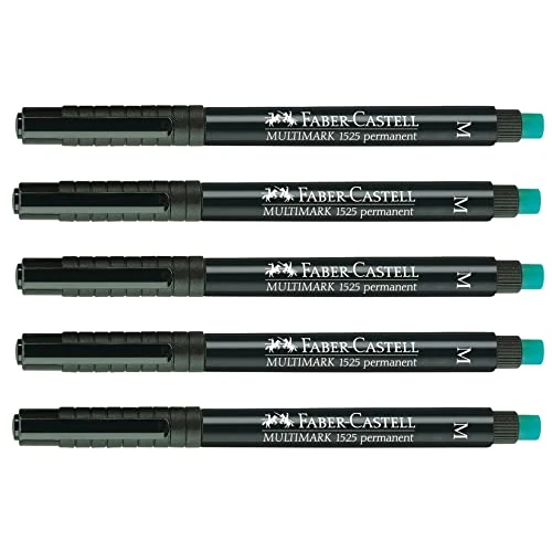 Faber-Castell 205007 - Multimarker Permanent, Line Width M, Black, Pack of 5