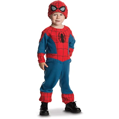 RUBIES – Marvel ufficiale – Costume da bambino classico Spider-Man – 2/3 anni – Costume con tuta + berretto. Per Carnevale, Halloween, Compleanno