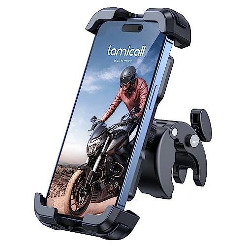 Offerta a tempo: Lamicall Supporto Telefono Bicicletta, Porta Cellulare Moto - Aggiornato Clip del Manubrio di Installazione Rapida, Porta Cellulare per iPhone 17 16 15 14 Pro Max Plus, Android 4,7-6,8" Smartphones - 21% da 23.99 € a 18.99 €