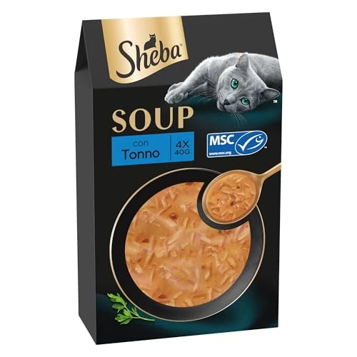 Offerta a tempo: Busta di cibo umido per gatti adulti SHEBA Soup con Tonno, confezione da 40 (10x4x40g) - 30% da 33.90 € a 23.69 €