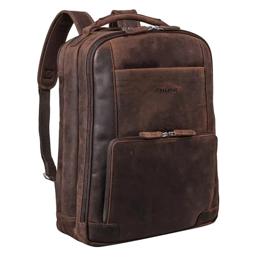 Offerta a tempo: STILORD Zaino in Pelle XL per Laptop 15-17 Pollici | Business Porta PC da Lavoro | Sistema di Attacco al Carrello | Vera Pelle, Zamora - Marrone - 0.00% da 159.00 € a 159.00 €