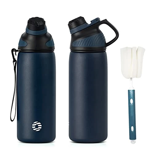 FJbottle Stainless Steel Sports Water Bottle with Magnetic Lid 1 L, 800 ml, 600 ml,Suitable for Carbonated Drinks Bicycle Water Bottle Thermal for School, Fitness