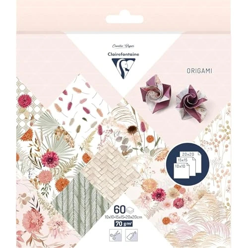 Offre limitée : Clairefontaine 95371C Origami 60F Motifs Fleurs Séchées 10x10, 15x15, 20x20 de 9.99 € à 9.99 € (0.00% de remise)