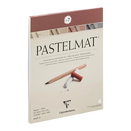 Tijdelijke aanbieding: Clairefontaine 96053C Pastelmat Pastelmat nr. 7-12 vellen, speciale kaart voor droge pastelkleuren, 24x30 cm, 360 g, 4 verschillende kleuren, tussenlagen van kristalpapier van 31.95 € naar 27.44 € (14% korting)