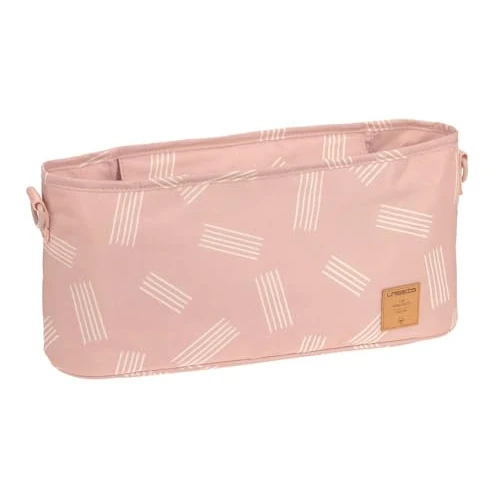 LÄSSIG Baby Organisateur de poussette Buggy Organizer Sac de poussette avec fixation pour poussette/Buggy Organizer Soft Stripes rose