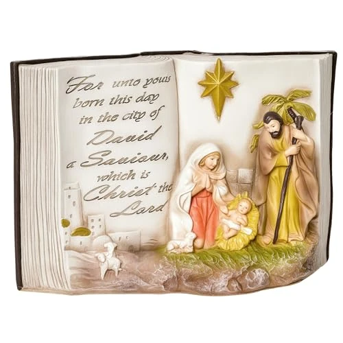 Offerta a tempo: HOMCOM Presepe di Natale con Statuine 3D e Incisione, Natività, Decorazione Natalizia in Resina, 21.5x9.5x14cm - 23% da 15.95 € a 12.26 €