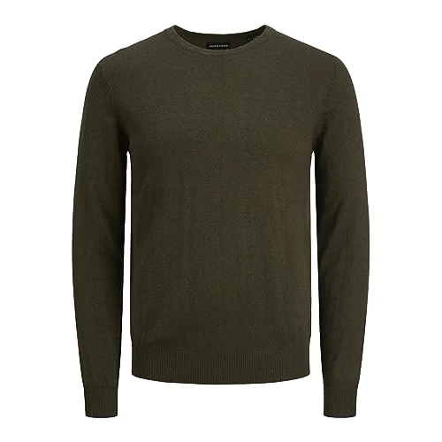 JACK & JONES Mens and J Knited Sweatshirt Olive Night M