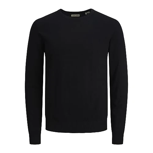 JACK & JONES Jjeemil Knit Crew Neck Noos Homme JJEEMIL COL ROND EN MAILLE NOOS, Noir, L