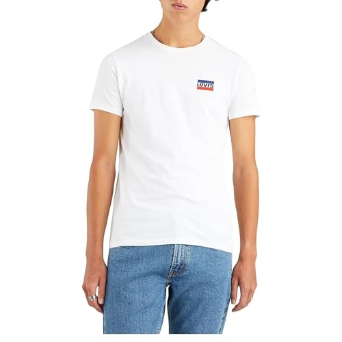 Offre limitée : Levi's 2-Pack Crewneck Graphic Tee T-Shirt Homme Sportswear White / Dress Blues (Blanc) M de 38.35 € à 38.35 € (0.00% de remise)