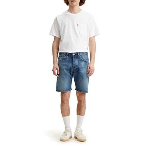 Offerta a tempo: Levi's 501 Original Shorts, Pantaloncini di jeans Uomo, Dark Indigo Worn In, 28W - 0.00% da 32.50 € a 32.50 €