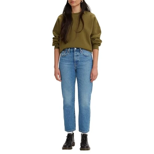 Beperkte aanbieding: Levi's 501® Crop Jeans Vrouwen, Medium Indigo Worn In, 27W / 26L van 110.00 EUR naar 60.00 EUR (besparing 45%)
