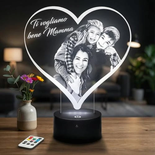 Offerta a tempo: Lampephoto.fr - Lampada fotografica personalizzata a forma di cuore, regalo per la Festa della Mamma, per la mamma, idee regalo personalizzate per donne e coppie, Festa della Madre - 0.00% da 39.90 € a 39.90 €