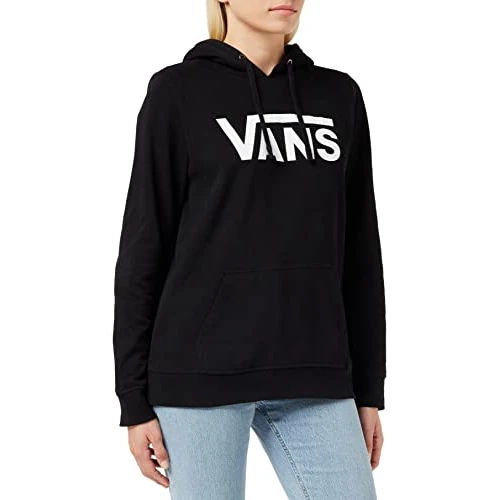 Limited-time offer: Vans Women's Hooded Sweatshirt Drop V Logo Hoodie, Black, S from 59.00 GBP to 42.04 GBP (save 29%)